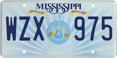 MS license plate WZX975