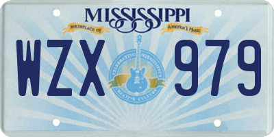 MS license plate WZX979