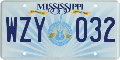 MS license plate WZY032