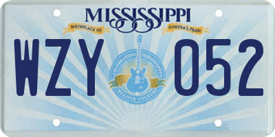 MS license plate WZY052