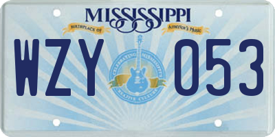 MS license plate WZY053