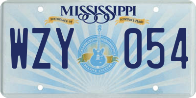 MS license plate WZY054