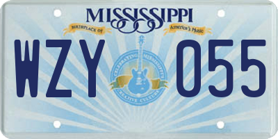 MS license plate WZY055