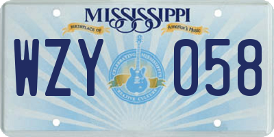 MS license plate WZY058