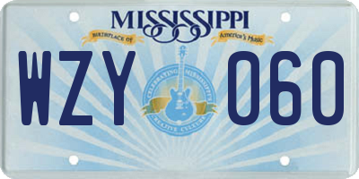 MS license plate WZY060