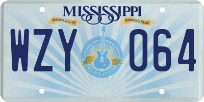 MS license plate WZY064