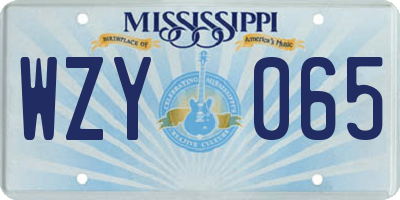 MS license plate WZY065