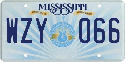 MS license plate WZY066