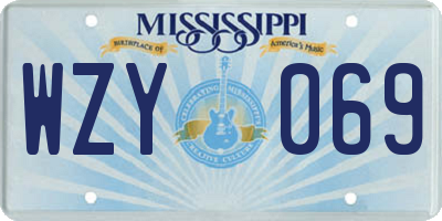 MS license plate WZY069