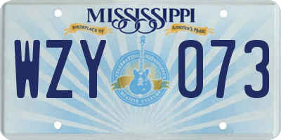 MS license plate WZY073