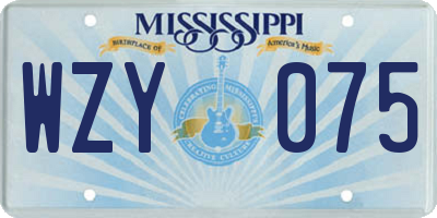 MS license plate WZY075