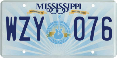 MS license plate WZY076