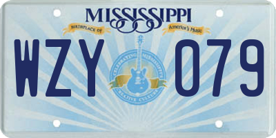 MS license plate WZY079