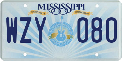MS license plate WZY080