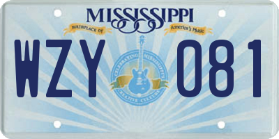 MS license plate WZY081