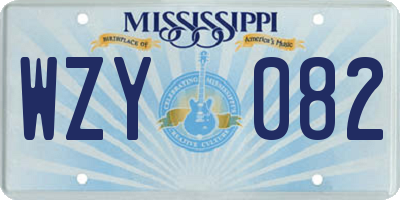 MS license plate WZY082