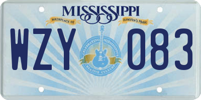 MS license plate WZY083