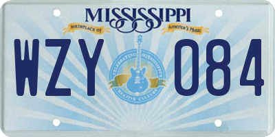 MS license plate WZY084