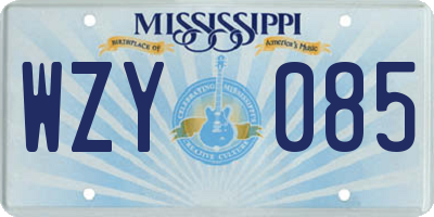 MS license plate WZY085