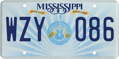 MS license plate WZY086