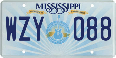 MS license plate WZY088