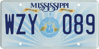 MS license plate WZY089
