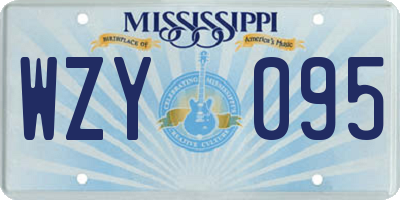MS license plate WZY095