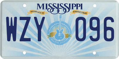 MS license plate WZY096
