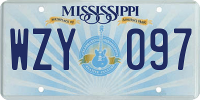 MS license plate WZY097