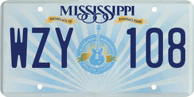 MS license plate WZY108