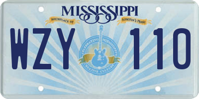 MS license plate WZY110