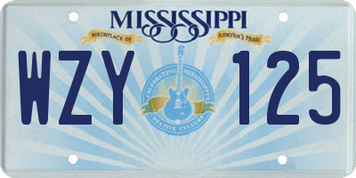 MS license plate WZY125