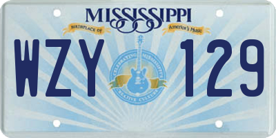 MS license plate WZY129