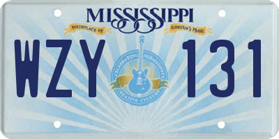 MS license plate WZY131