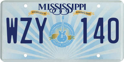 MS license plate WZY140