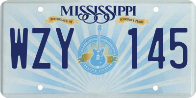 MS license plate WZY145