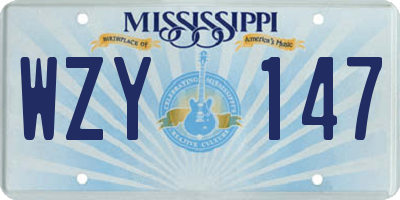MS license plate WZY147