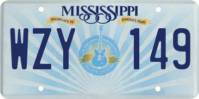 MS license plate WZY149