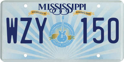 MS license plate WZY150