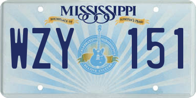 MS license plate WZY151