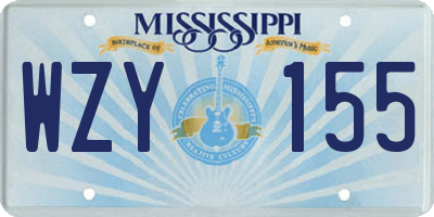 MS license plate WZY155