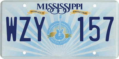 MS license plate WZY157