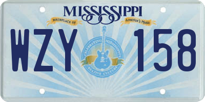 MS license plate WZY158