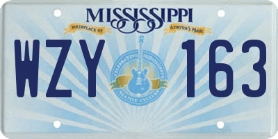 MS license plate WZY163