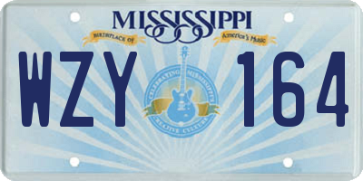 MS license plate WZY164