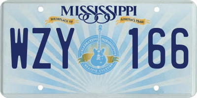 MS license plate WZY166