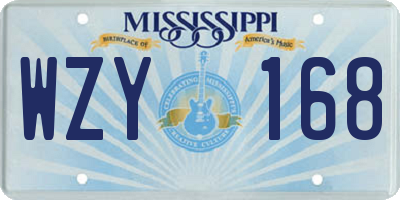 MS license plate WZY168