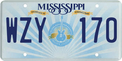 MS license plate WZY170