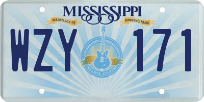 MS license plate WZY171