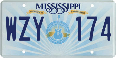MS license plate WZY174